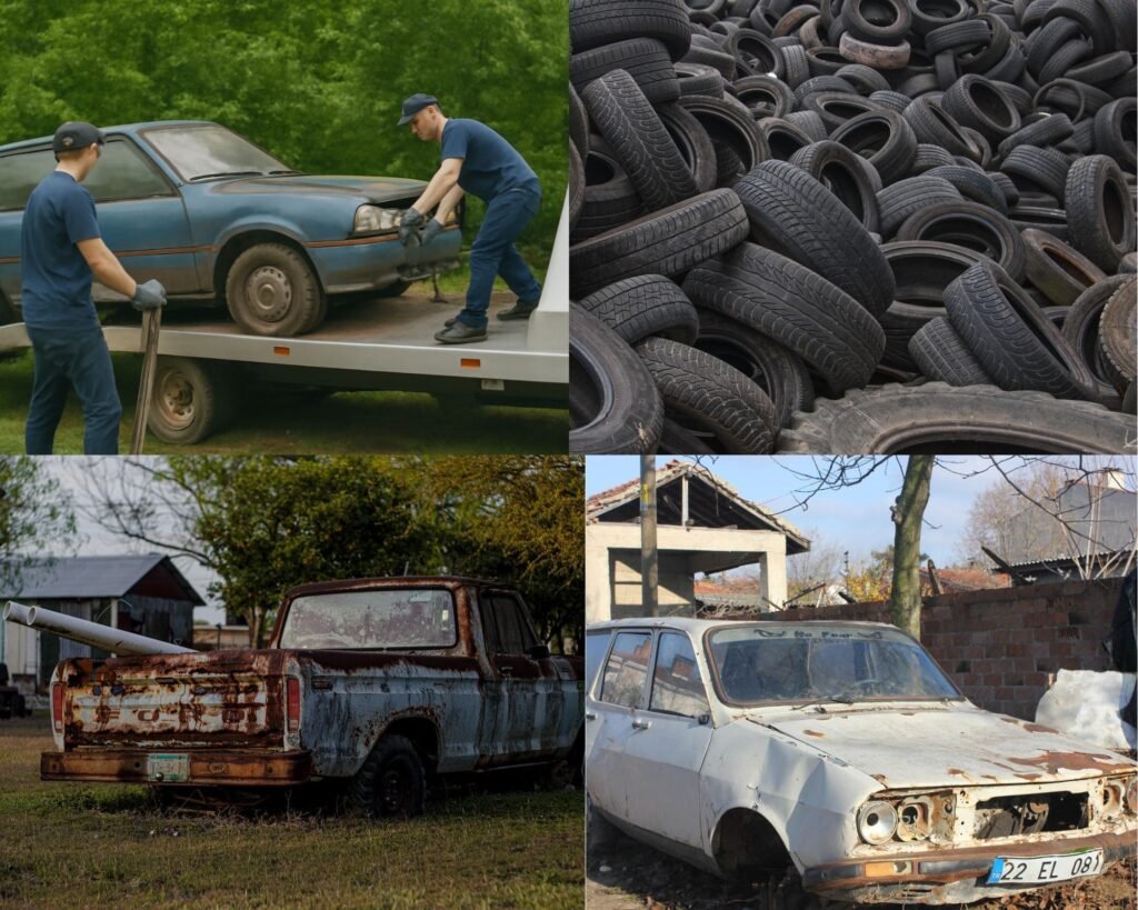 Junk Car Removal 1 different Junk car removal services are being performed by our team